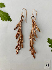 real western red cedar spray electroplated in recycled copper 14 karat rose gold handmade in usa simple wealth art