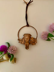 recycled copper electroplated bug rodent necklace wall hanging skull and plant creepy jewelry crystal made in usa simple wealth art