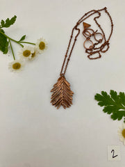 recycled copper electroplated redwood leaflet made in usa simple wealth art sequoia sempervirens