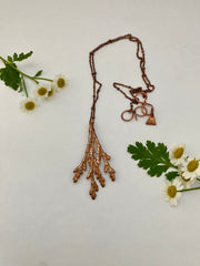 Western red cedar recycled copper electroplated necklace made in usa simple wealth art herbalist environmentalist gift 