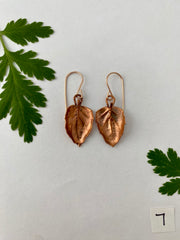 recycled copper electroformed oak leaf earrings valley oak coast oak live oat garry oak rose gold simple wealth art made in usa