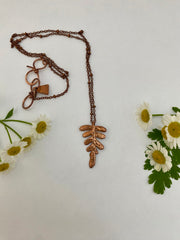 recycled copper electroplated real fern necklace licorice fern western bracken fern jewelry made in usa simple wealth art