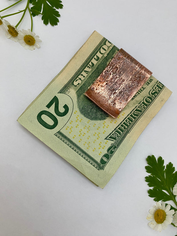 recycled copper money clip reclaimed copper pipe handmade in usa simple wealth art